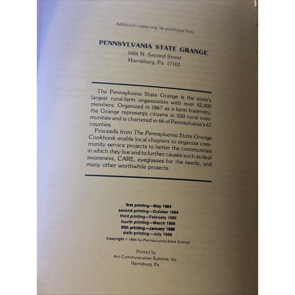 Pennsylvania State Grange Cookbook - Picture 5 of 6
